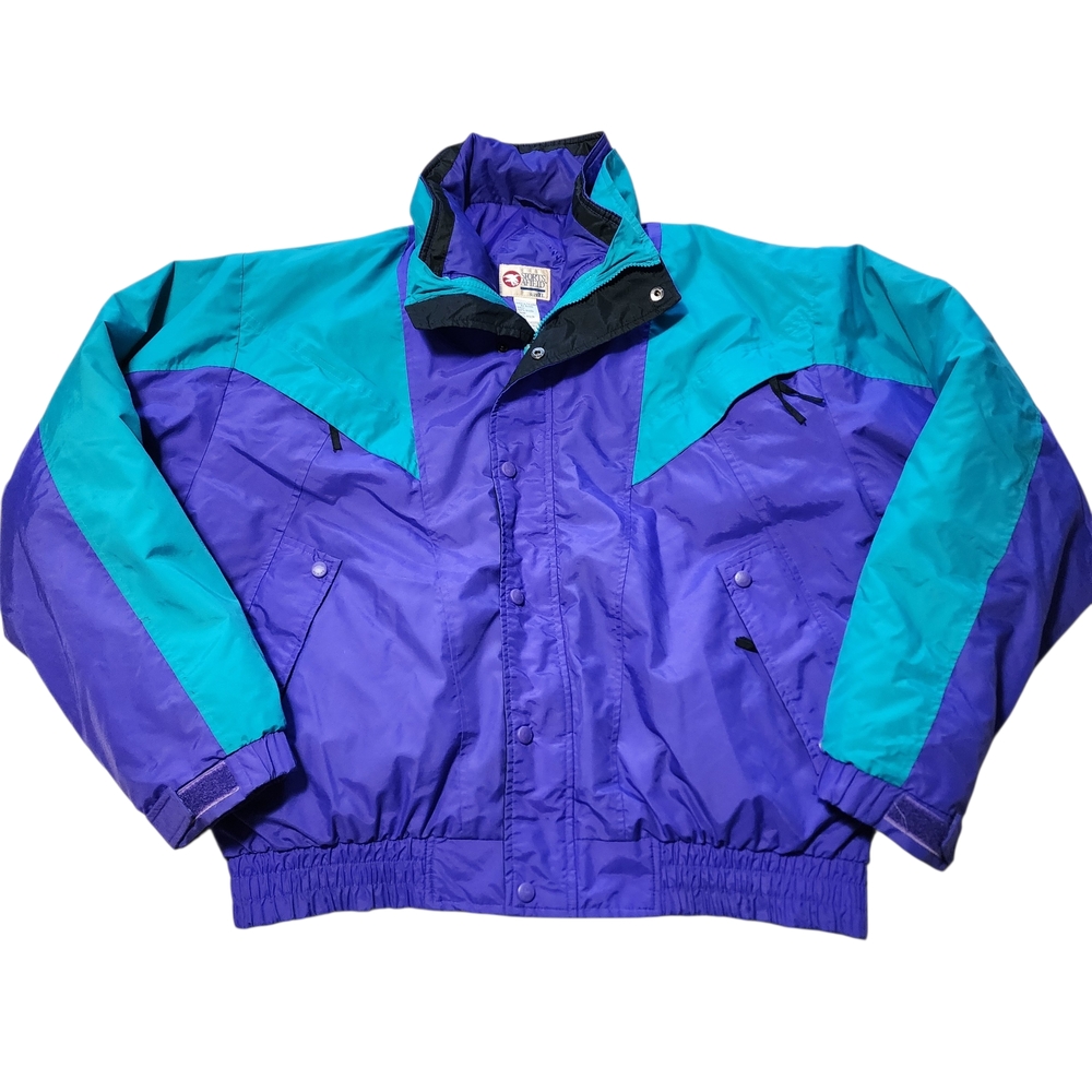 Sports Afield Vintage 90s Retro Puffer Ski Jacket Coat XL 2‎ Layers Colorblock